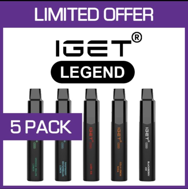 IGET LEGEND – 4000 PUFFS – 5 PACK