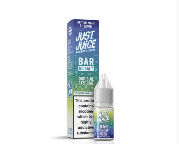 Just Juice Bar Range Sour Blue Razz Lime 10ml Nic Salt E-Liquid