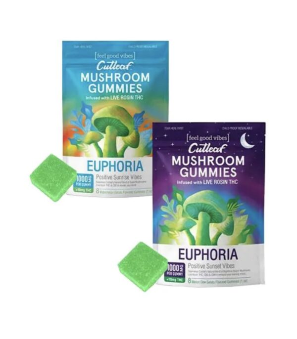 CUTLEAF EUPHORIA LIVE ROSIN THC MUSHROOM GUMMIES 8PCS