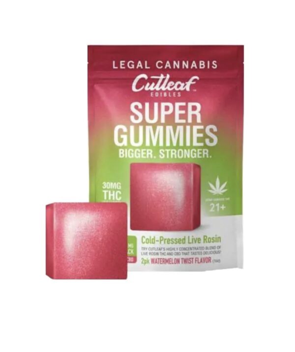 CUTLEAF COLD-PRESSED LIVE ROSIN CBD/THC SUPER GUMMIES 120 MG - Image 3
