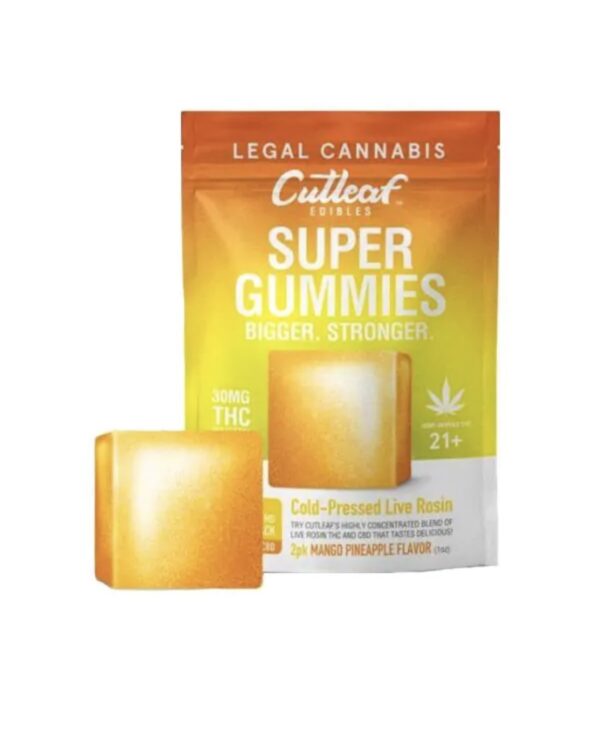CUTLEAF COLD-PRESSED LIVE ROSIN CBD/THC SUPER GUMMIES 120 MG - Image 5