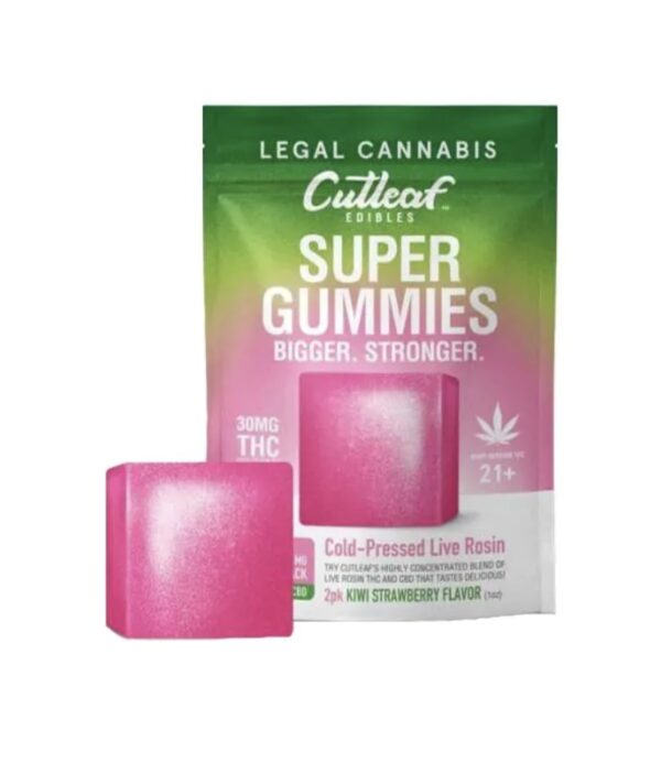 CUTLEAF COLD-PRESSED LIVE ROSIN CBD/THC SUPER GUMMIES 120 MG - Image 2