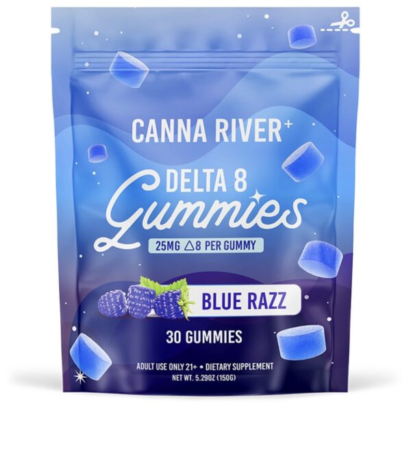 DELTA 8 THC GUMMIES – BLUE RAZZ – CANNA RIVER