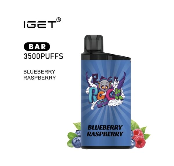 IGET BAR BLUEBERRY RASPBERRY 3500 PUFFS