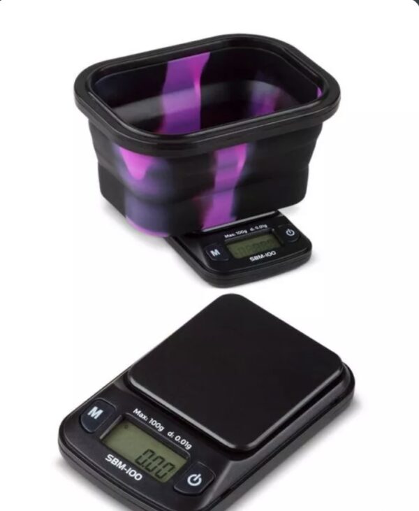 PINK MINI SILICONE BOWL DIGITAL SCALE 100G X 0.01G