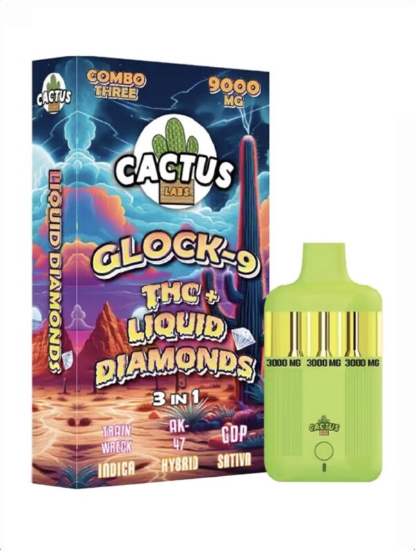 Train Wreck | AK-47 | GDP Cactus Labs Glock 9 THC + Liquid Diamonds 3in1 Vape 9000mg