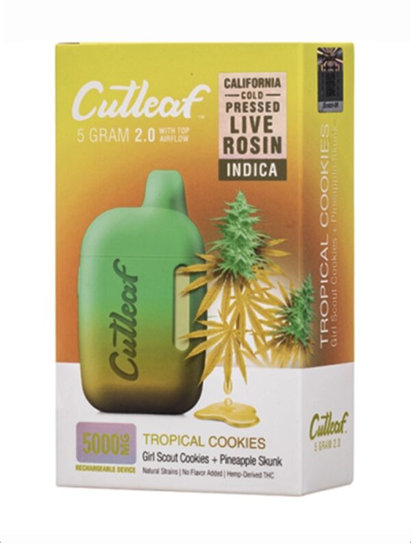 Tropical Cookies Cutleaf 2.0 CBD THC Live Rosin Vape 5G