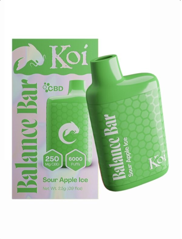 Sour Apple Ice KOI Balance Bar CBD 6000 Puffs Disposable Vape